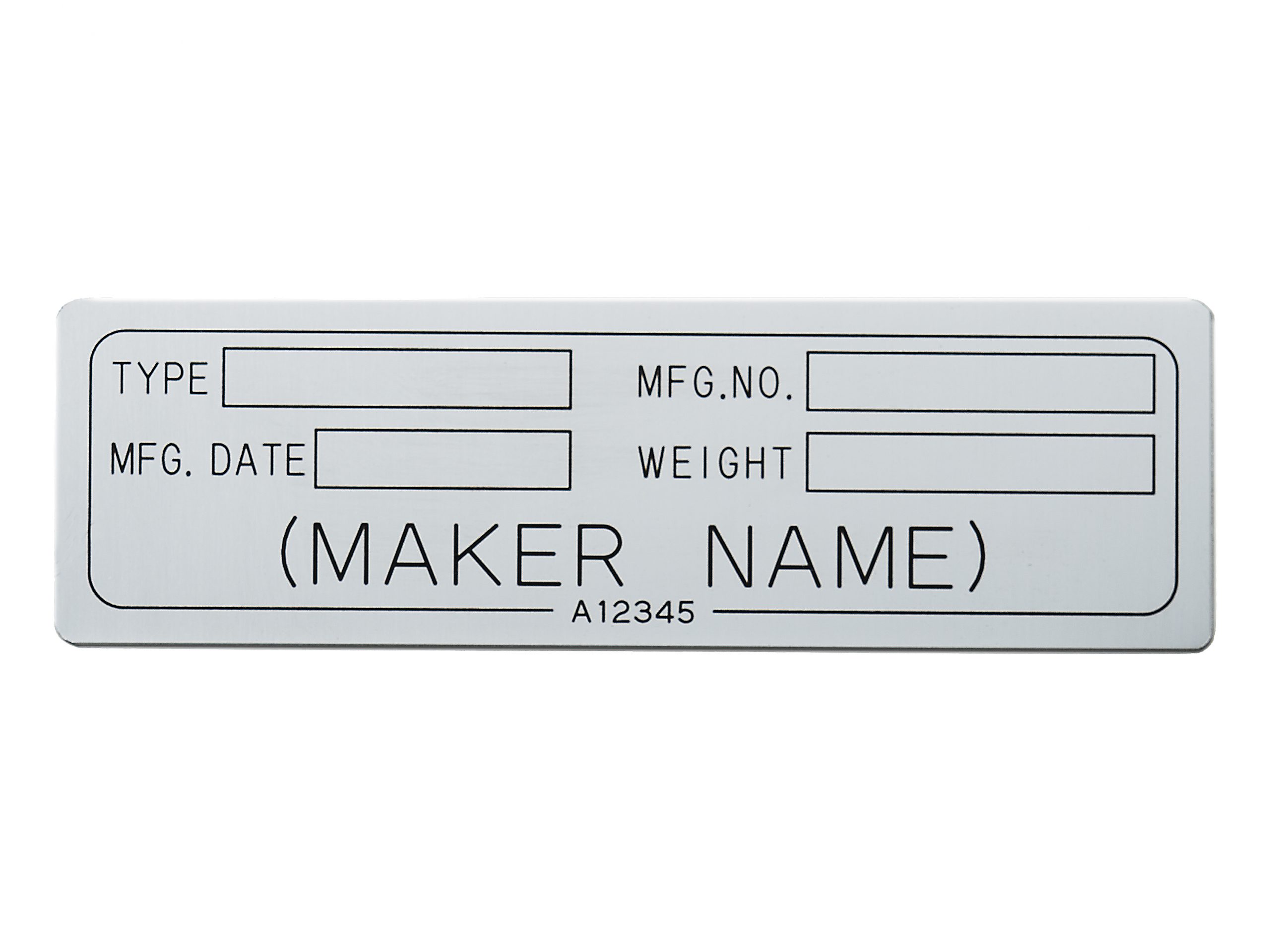 アルミ機械銘板・装置銘板